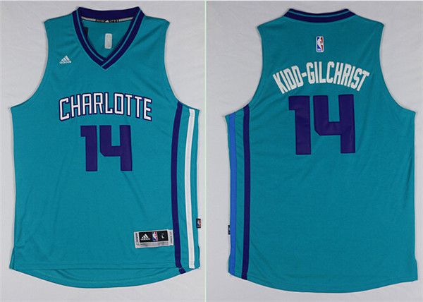 Men Charlotte Hornets #14 Michael Kidd-Gilchrist Green Throwback Stitched NBA Jersey-0
